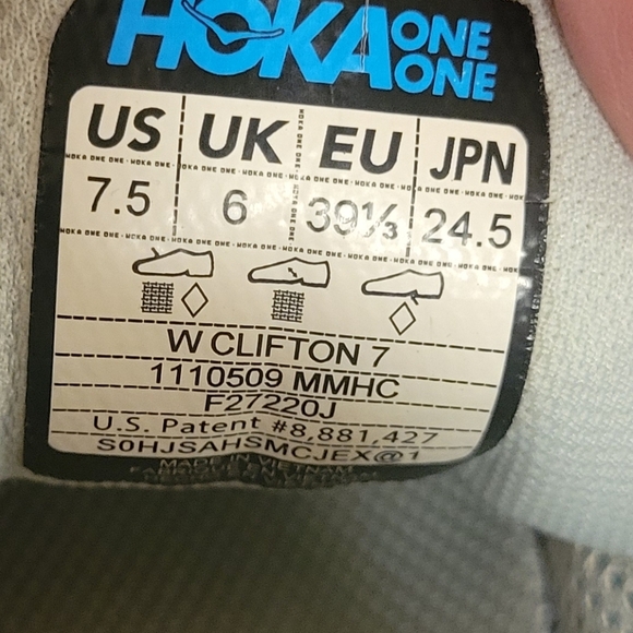 Hoka One One Women's Clifton 7 Lace Up Running Shoes Sneakers Size 7.5 Red Gray - Picture 5 of 6